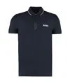 Hugo Boss Structured-cotton Polo Shirt With Zip Neck In Black