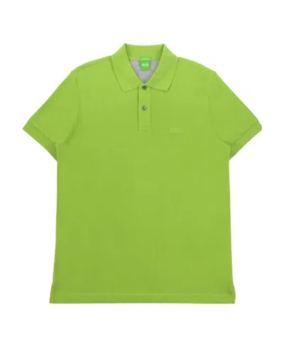 Hugo Boss Lapel Short-sleeved Polo Shirt In Green