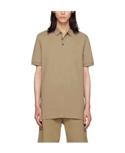 Hugo Boss Lapel Short-sleeved Polo Shirt In Nude