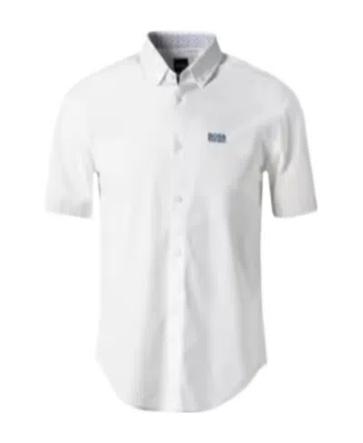 Hugo Boss Lapel Short-sleeved Shirt In White