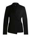Hugo Boss Slim-fit Jacket In Wool-blend Twill In Black