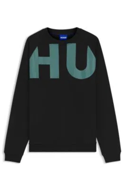 Hugo Boss Large-logo Sweatshirt In Cotton Jersey In Black