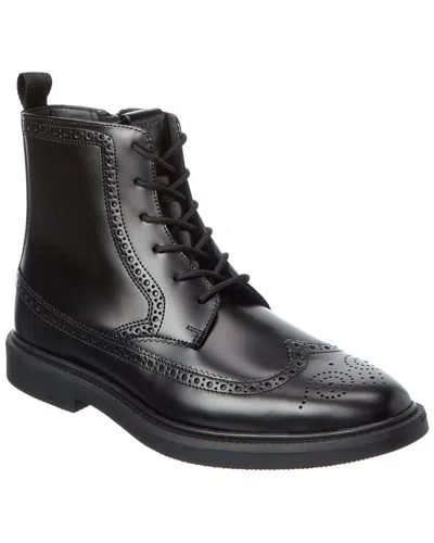 Hugo Boss Larry Monk Leather Boot In Black