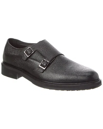 Hugo Boss Larry Monk Leather Loafer In Black