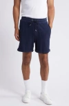 Hugo Boss Lasdun Cotton Gauze Drawstring Shorts In Dark Blue