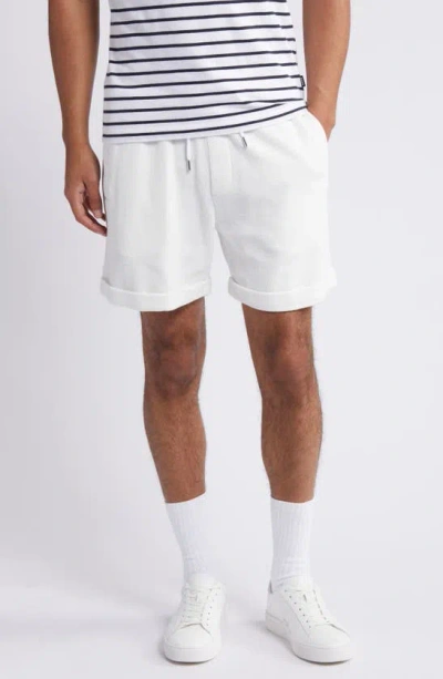 Hugo Boss Boss Lasdun Ribbed Cotton Shorts In White