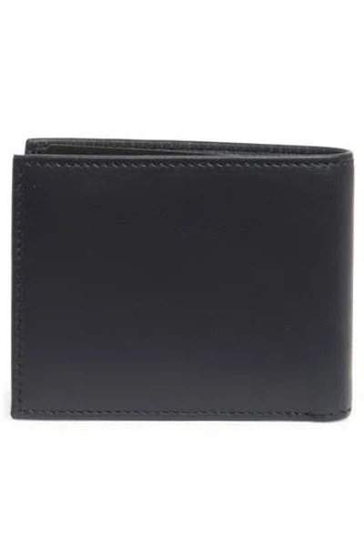 Hugo Boss Laslo Debossed Logo Leather Wallet In Blue