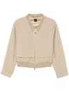Hugo Boss Layered-effect Jacket In Neutrals