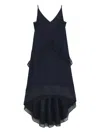 Hugo Boss Layered Ruffled Midi Dress In Blue