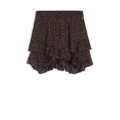 Hugo Boss Layered Skort With Modern Print In Brown