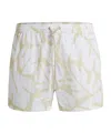 Hugo Boss Quick-dry Swim Shorts With Seasonal Pattern In White
