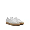 HUGO BOSS LEATHER AND SUEDE TRAINERS WITH EMBOSSED LOGOS