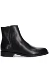 Hugo Boss Leather Ankle Boots In Black