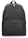 Hugo Boss Boss Leather Backpack In Black