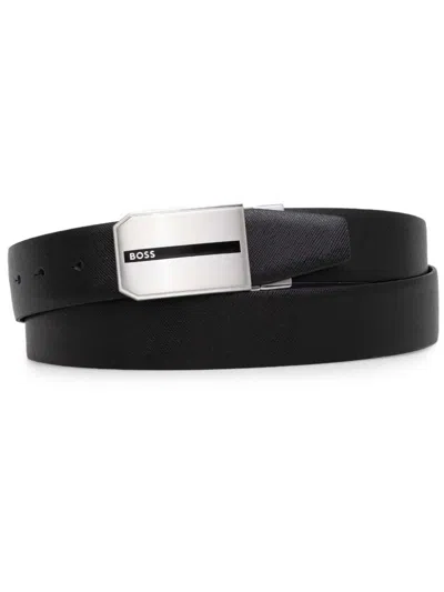 Hugo Boss Leather Belt In Black