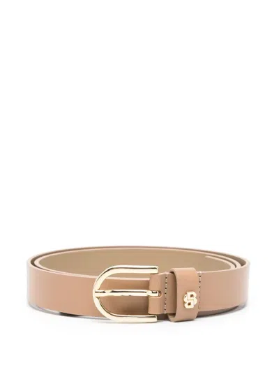 Hugo Boss Leather Belt In Brown