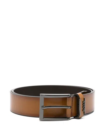 Hugo Boss Leather Belt In Brown