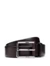 Hugo Boss Smooth-leather Belt With Logo-engraved Buckle In Brown