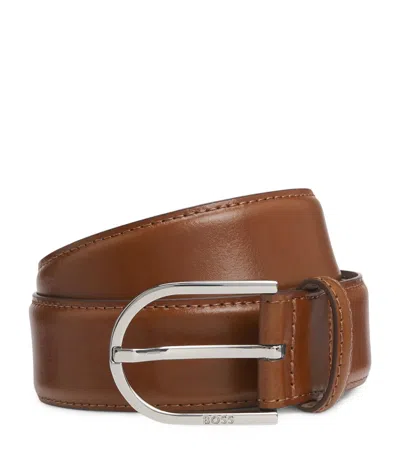Hugo Boss Leather Belt In Brown