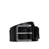 Hugo Boss Leather Belt With Branded Pin Buckle In Black