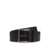 Hugo Boss Leather Belt With Logo Buckle In Black