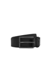 Hugo Boss Leather Belt With Logo Plaque Buckle In Black