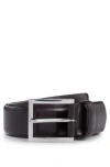 Hugo Boss Dressletic Leather Belt With Concealed Elasticated Section In Dark Brown