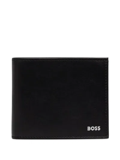 Hugo Boss Leather Bi-fold Wallet In Black