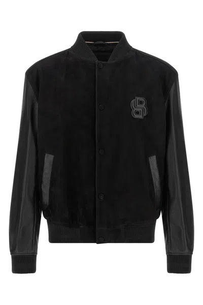 HUGO BOSS LEATHER BOMBER JACKET