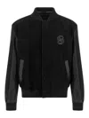 Hugo Boss Textured Microfiber Bomber Jacket In Black