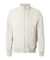 Hugo Boss Leather Bomber Jacket In White