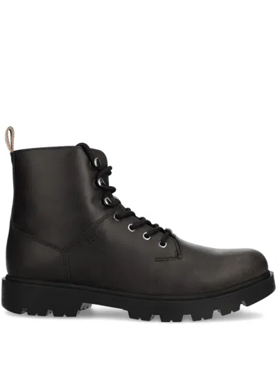 Hugo Boss Leather Boots In Black