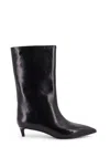 Hugo Boss 35mm Pointed-toe Leather Boots In Black