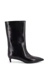 Hugo Boss 35mm Pointed-toe Leather Boots In Black