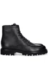 Hugo Boss Black Leather Boots In Black