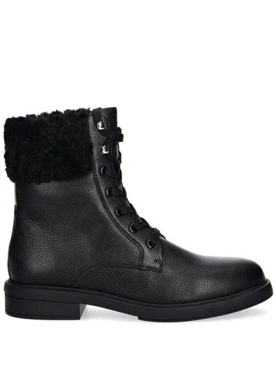 Hugo Boss Leather Boots In Black