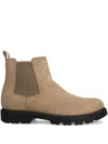 Hugo Boss Leather Boots In Neutrals