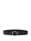 Hugo Boss Leather Buckle Belt In Black