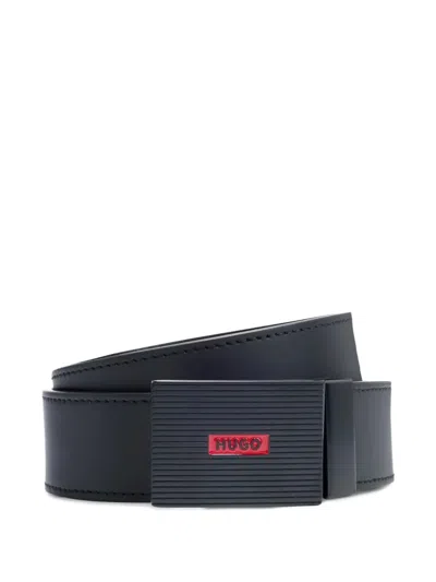 Hugo Boss Leather-buckle Belt In Black