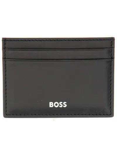 Hugo Boss Leather Card Holder In Black