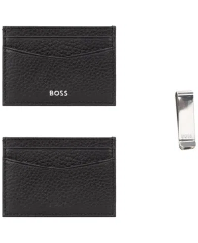 Hugo Boss Leather Cardholder And Money Clip, 2-piece Gift Set In Transparent
