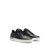 HUGO BOSS LEATHER CUPSOLE TRAINERS WITH SIGNATURE DETAILS