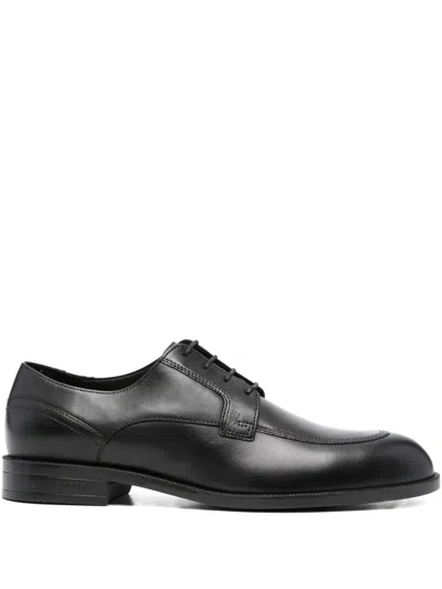 Hugo Boss Leather Derby Shoes In Black