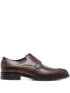 Hugo Boss Leather Derby Shoes In Brown