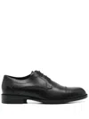 Hugo Boss Logo-debossed Derby Shoes In 黑色