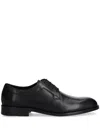 Hugo Boss Leather Derby Shoes In Black