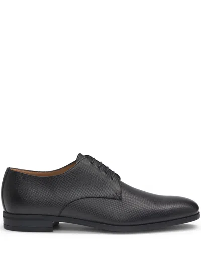 Hugo Boss Leather Derby Shoes In Black