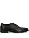 Hugo Boss Leather Derby Shoes In Black