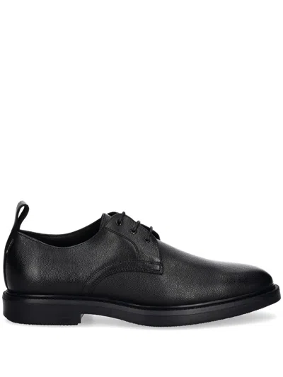 Hugo Boss Leather Derby Shoes In Black