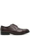 Hugo Boss Cap-toe Derby Shoes In Leather In Brown